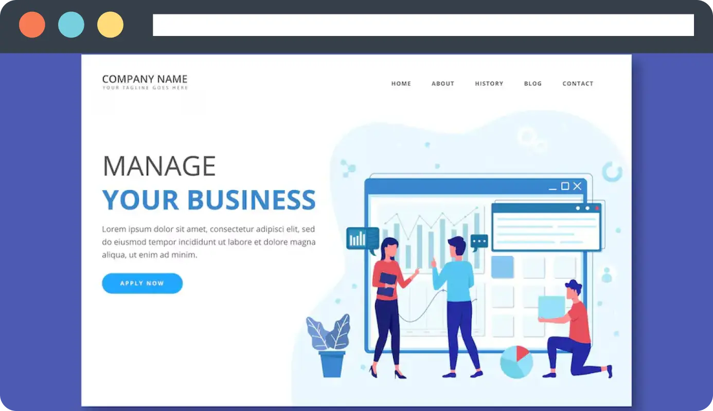 a landing page for business website